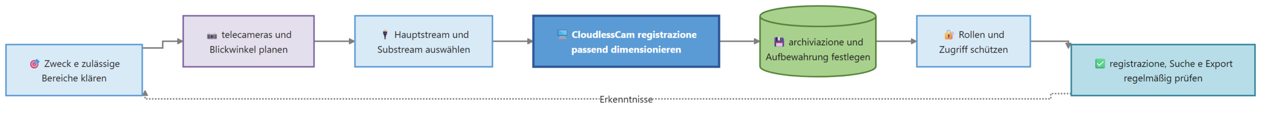 Diagramma per Videosorveglianza: KMU e software