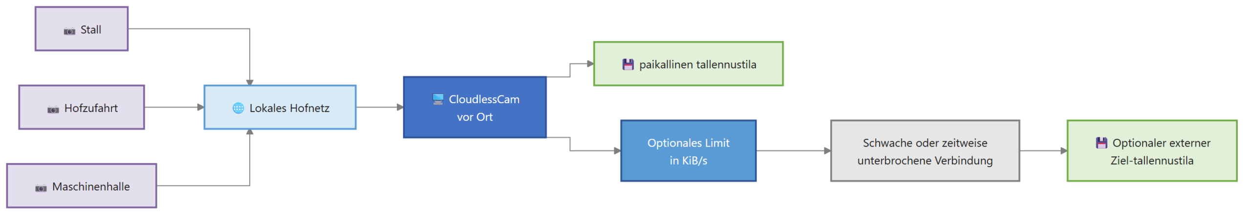Diagram for Videovalvonta: maatalous ja paikallinen
