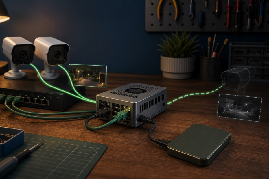 Raspberry-Pi-ähnlicher markenneutraler Einplatinencomputer für lokale Kamera-Aufnahmen