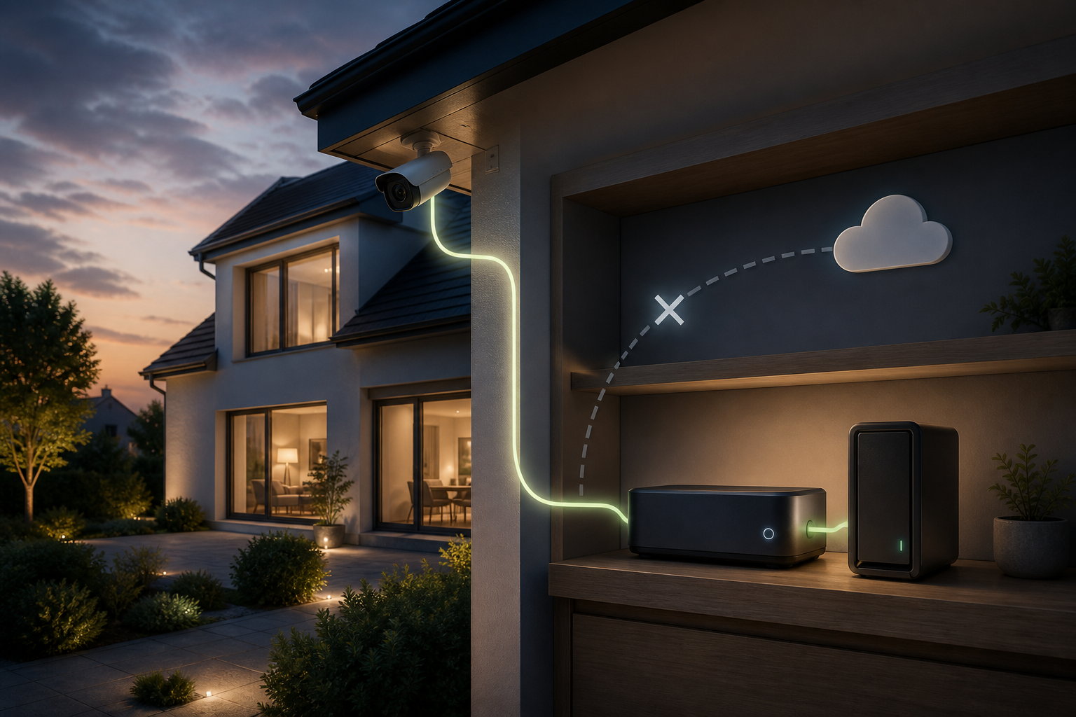Markenneutrale Überwachungskamera mit lokaler Aufzeichnung ohne Cloud-Speicher-Abo